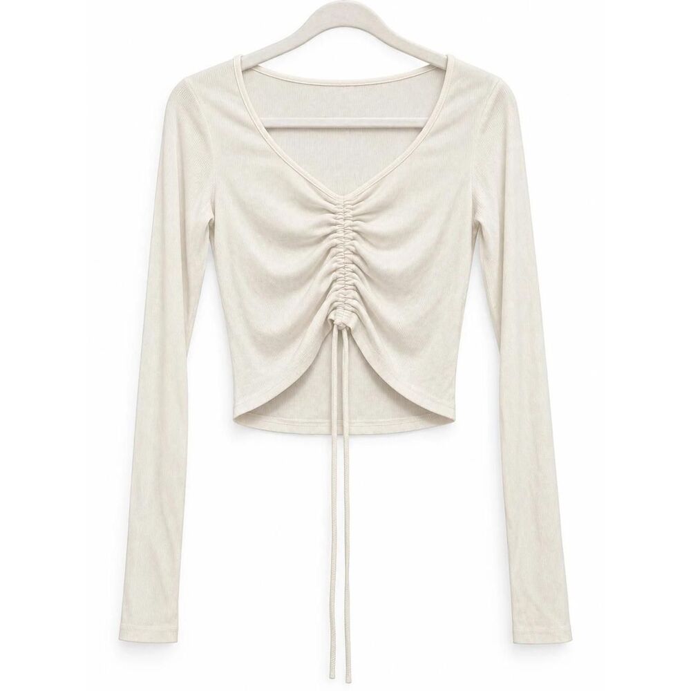Women's Cream Crop-top